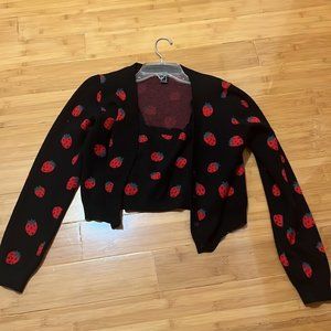 Forever 21 - Strawberry Cardigan Sweater & Crop Top Set Size M